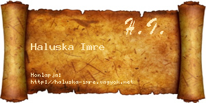 Haluska Imre névjegykártya